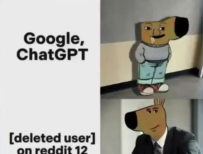 Reddit > chatgpt, google