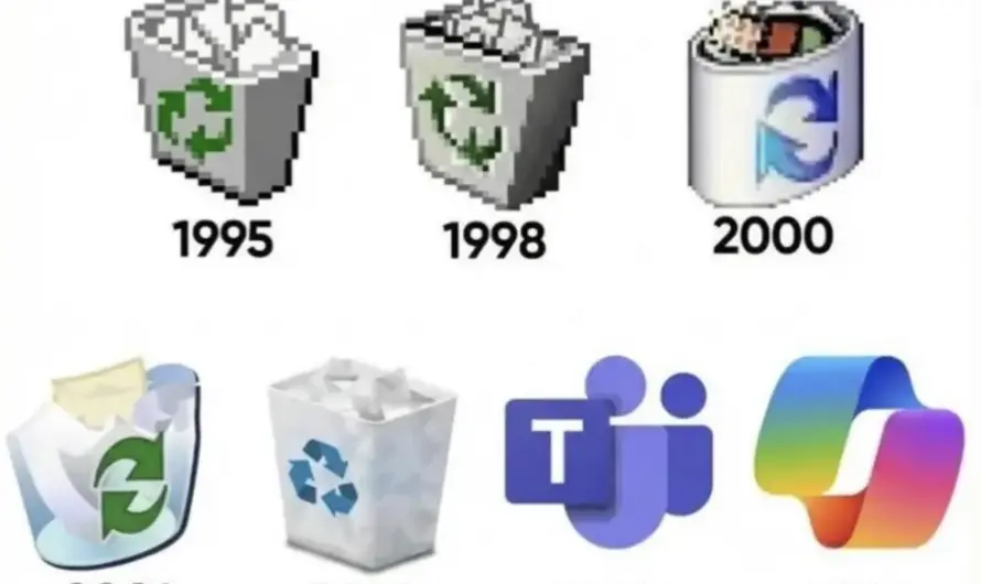 The evolution of the trash icon for windows